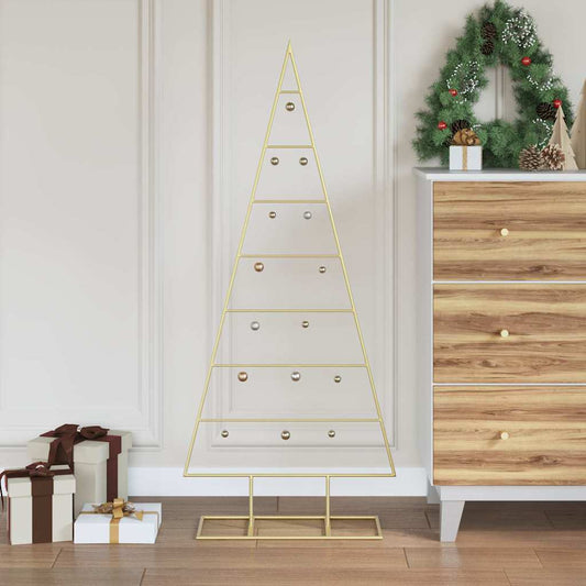 Metalen kerstboom met standaard Goud 125 cm Poedergecoat staal is nu te koop bij PeponiXL, paradijselijk wonen!