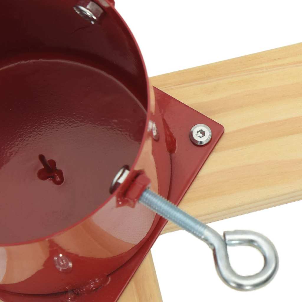 Kerstboomstandaard 1.73 Rood 50 x 50 x 16 cm Massief grenenhout is nu te koop bij PeponiXL, paradijselijk wonen!