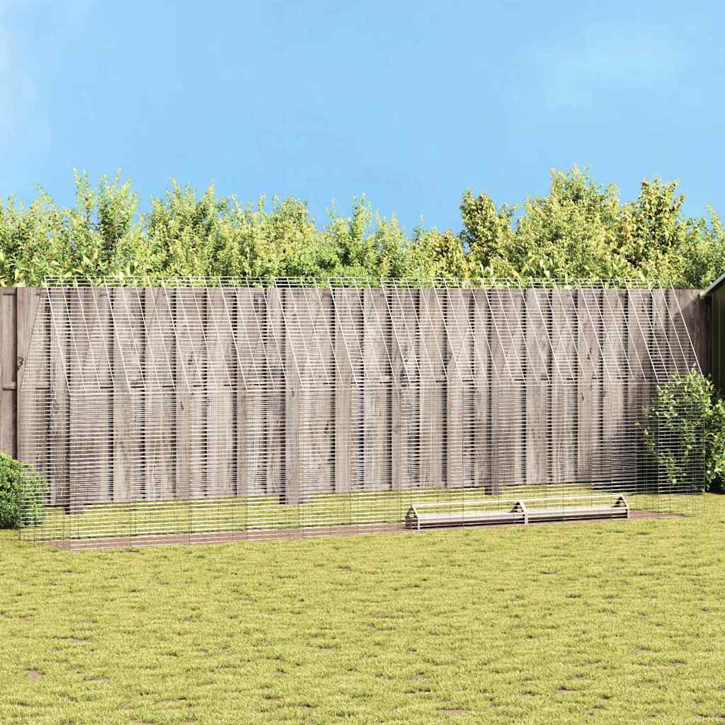 Kippenhok 2 pcs Zilver 600 x 100 x 210 cm Gegalvaniseerd staal is nu te koop bij PeponiXL, paradijselijk wonen!