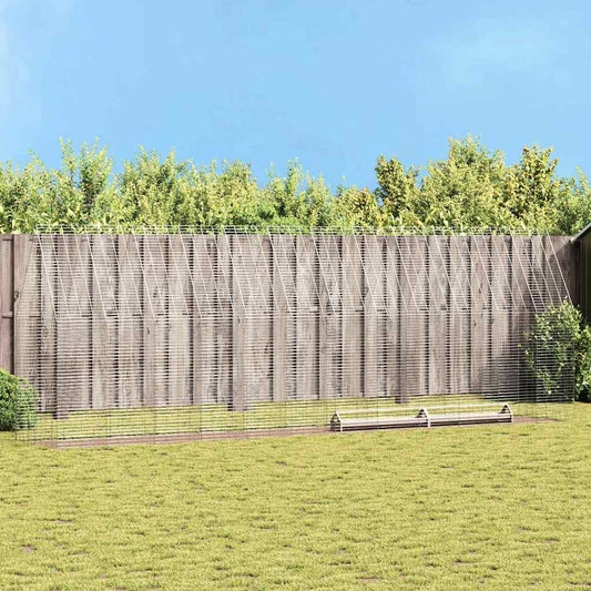 Kippenhok 2 pcs Zilver 600 x 100 x 210 cm Gegalvaniseerd staal is nu te koop bij PeponiXL, paradijselijk wonen!