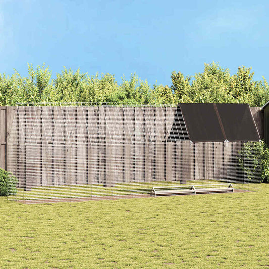 Kippenhok 2 pcs Zilver 600 x 100 x 210 cm Gegalvaniseerd staal is nu te koop bij PeponiXL, paradijselijk wonen!