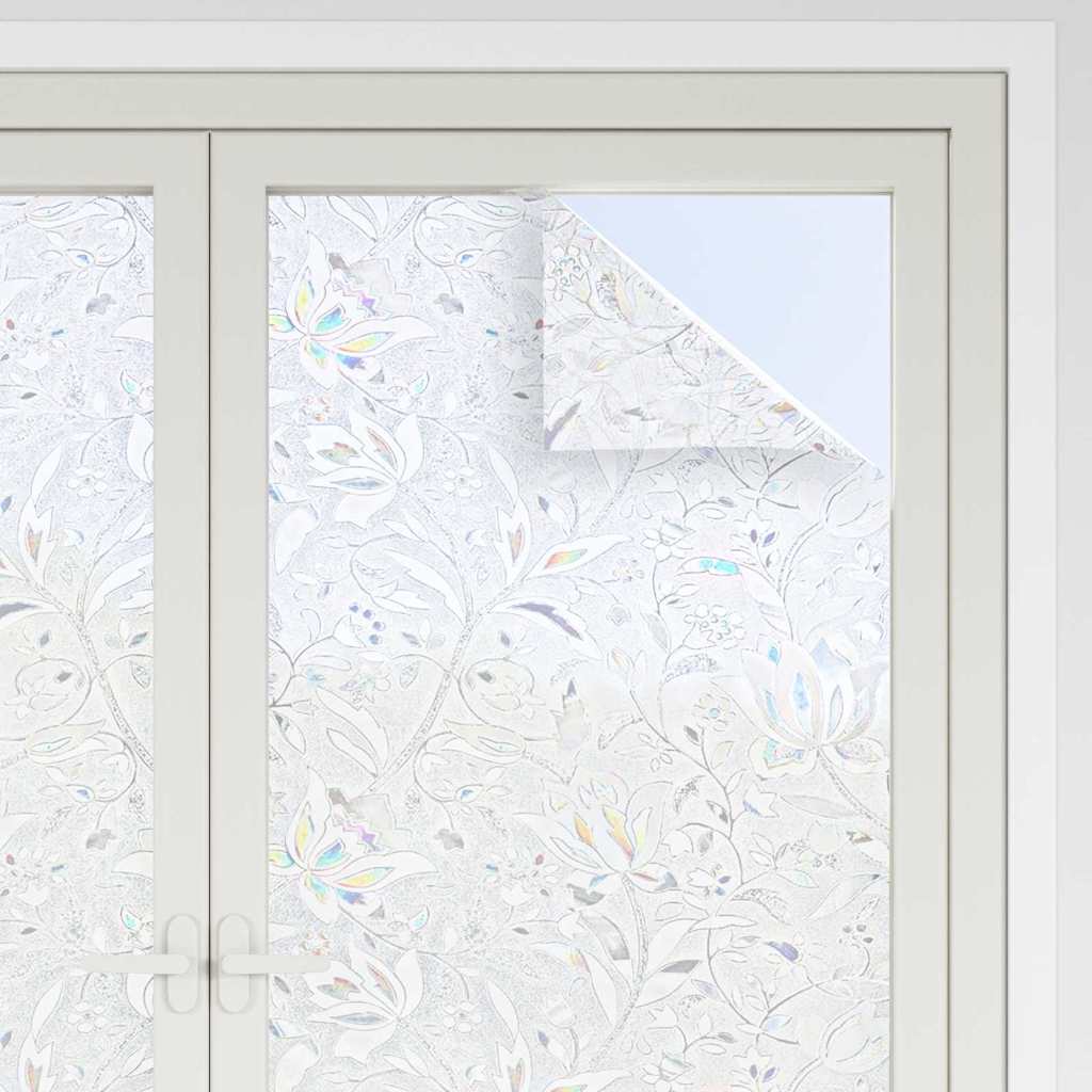 Statische raamfolie Bloemen Patroon 90 x 500 cm PVC is nu te koop bij PeponiXL, paradijselijk wonen!