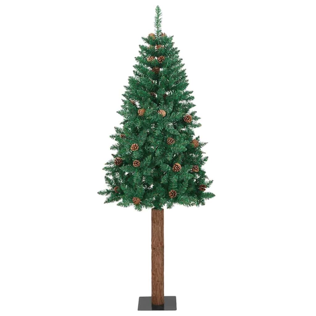Slanke Kerstboom Groen 180 cm PVC en massief dennenhout is nu te koop bij PeponiXL, paradijselijk wonen!