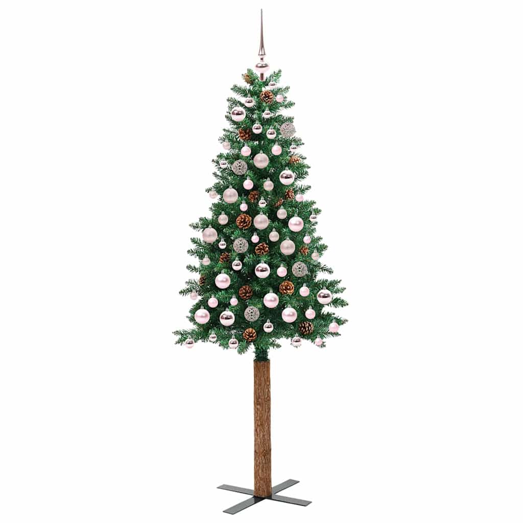 Slanke Kerstboom Groen 180 cm PVC en massief dennenhout is nu te koop bij PeponiXL, paradijselijk wonen!