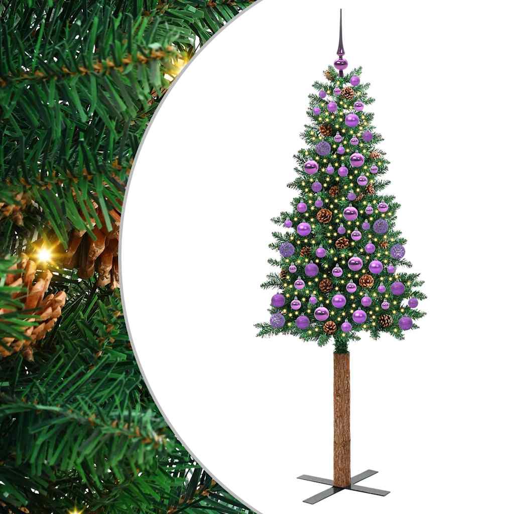 Slanke Kerstboom Groen 180 cm PVC en massief dennenhout is nu te koop bij PeponiXL, paradijselijk wonen!