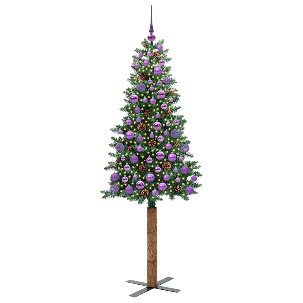 Slanke Kerstboom Groen 180 cm PVC en massief dennenhout is nu te koop bij PeponiXL, paradijselijk wonen!
