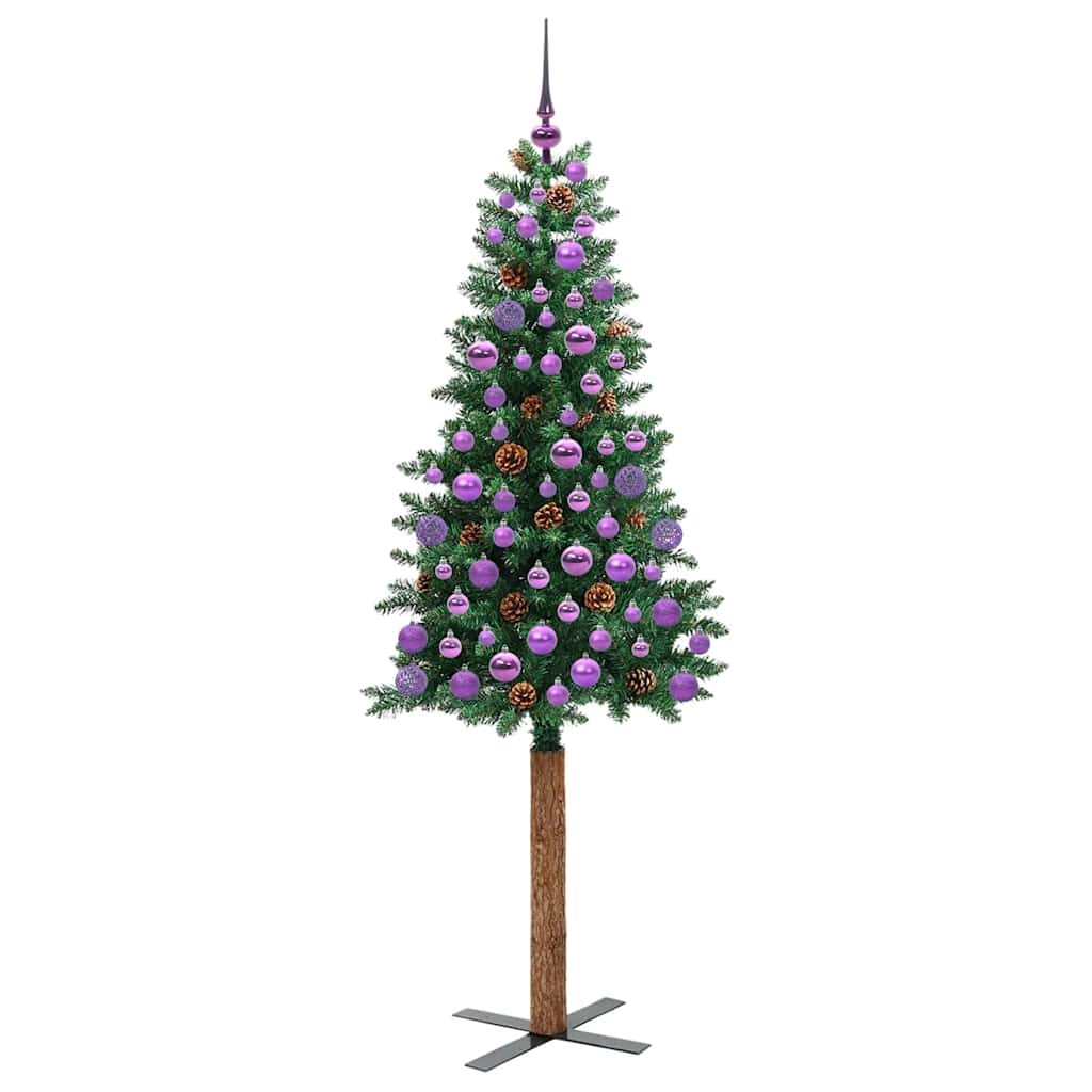 Slanke Kerstboom Groen 180 cm PVC en massief dennenhout is nu te koop bij PeponiXL, paradijselijk wonen!