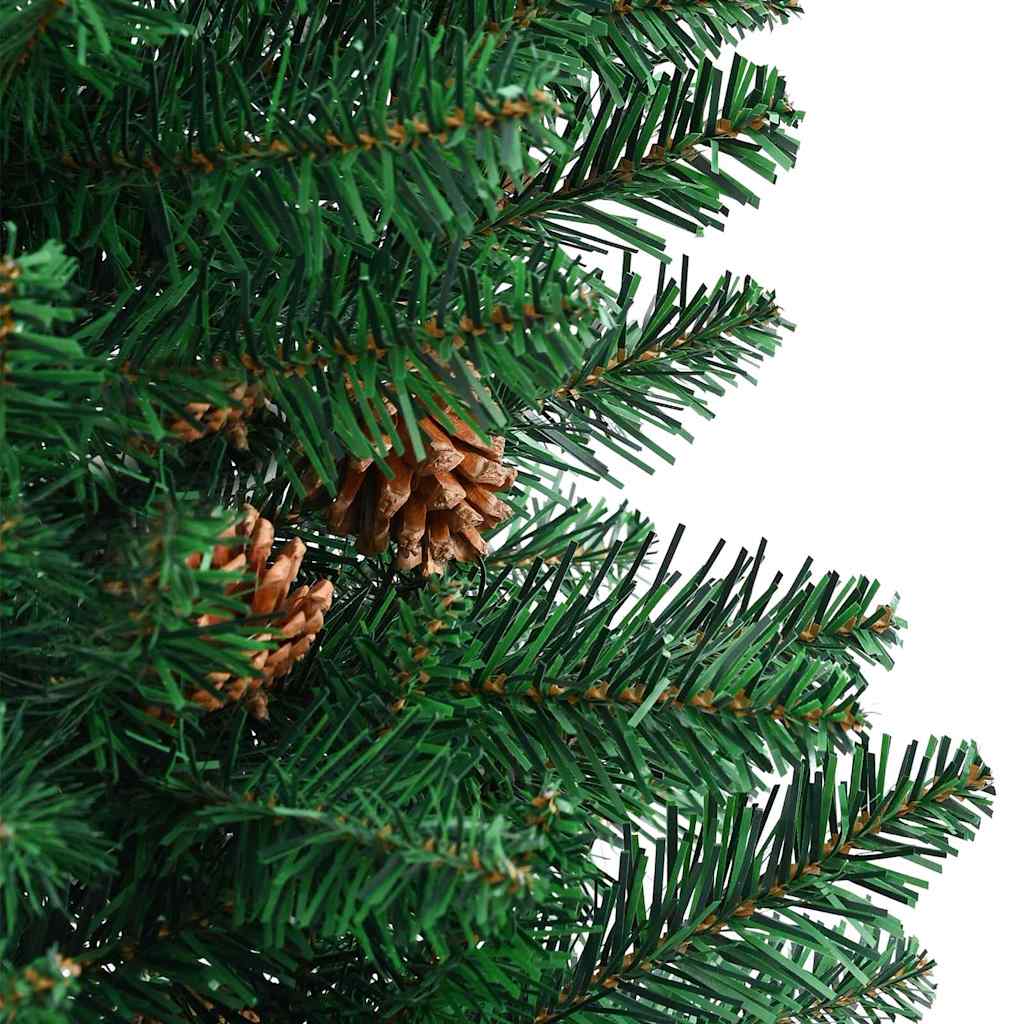 Slanke Kerstboom Groen 210 cm PVC en massief dennenhout is nu te koop bij PeponiXL, paradijselijk wonen!