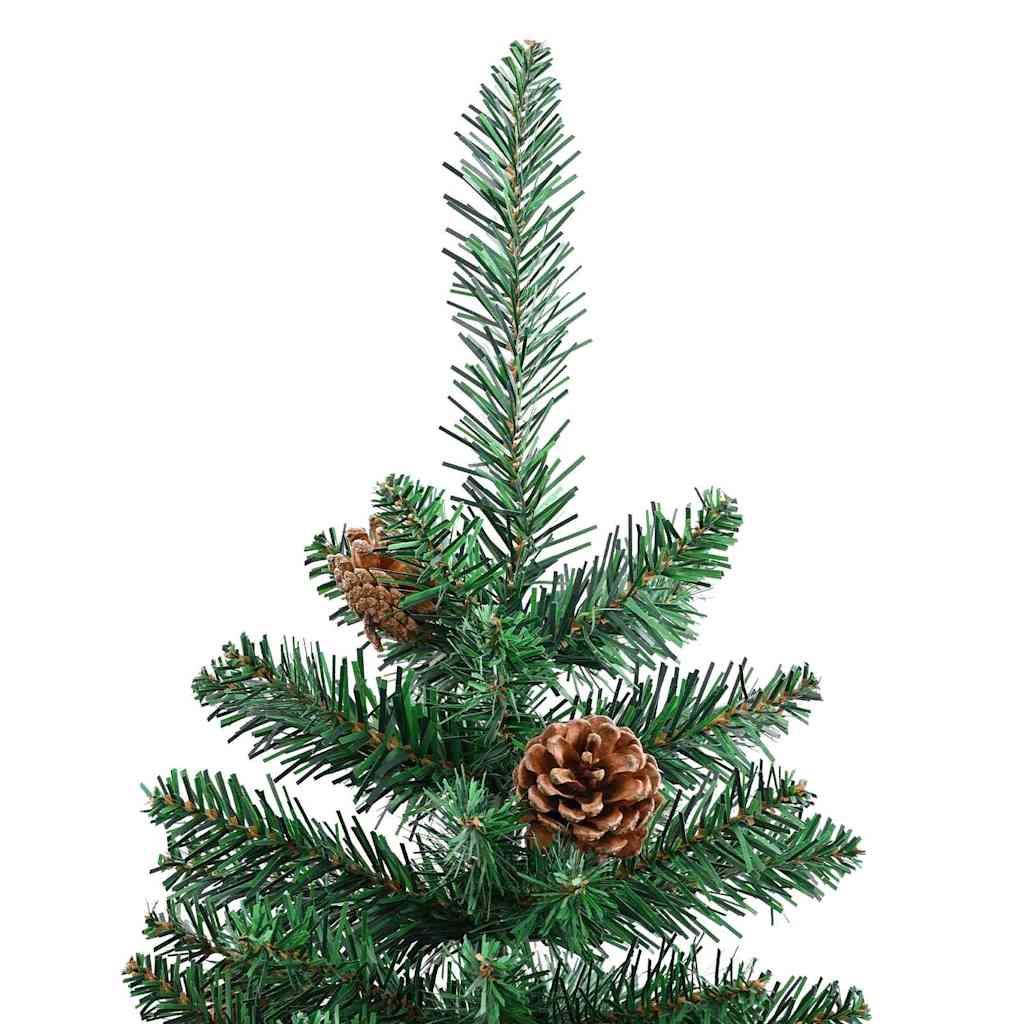 Slanke Kerstboom Groen 210 cm PVC en massief dennenhout is nu te koop bij PeponiXL, paradijselijk wonen!