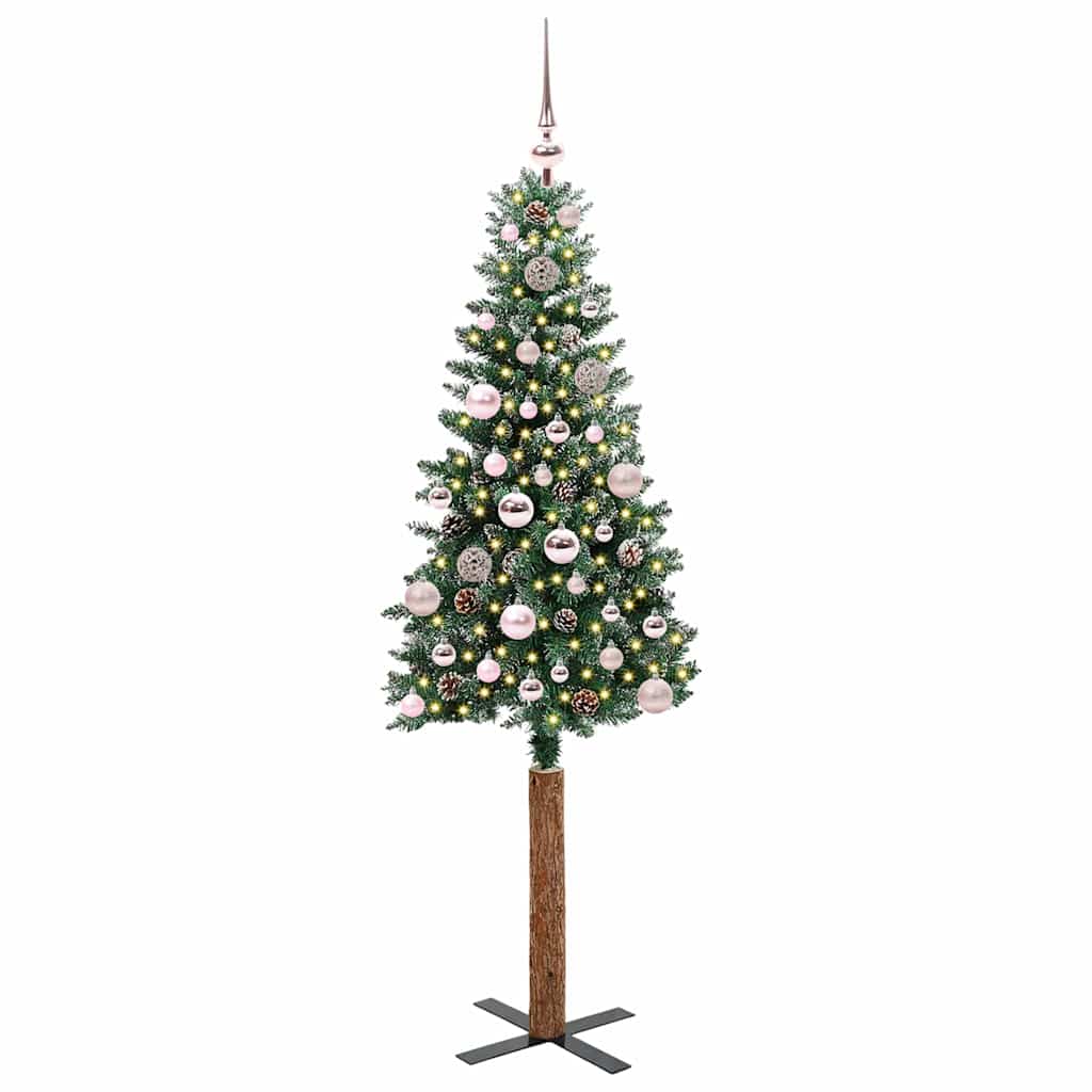 Slanke Kerstboom Groen 150 cm PVC en massief dennenhout is nu te koop bij PeponiXL, paradijselijk wonen!