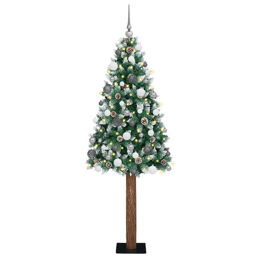 Slanke Kerstboom Groen 180 cm PVC en massief dennenhout is nu te koop bij PeponiXL, paradijselijk wonen!