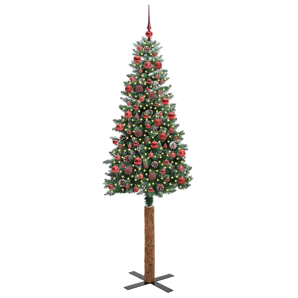 Slanke Kerstboom Groen 180 cm PVC en massief dennenhout is nu te koop bij PeponiXL, paradijselijk wonen!