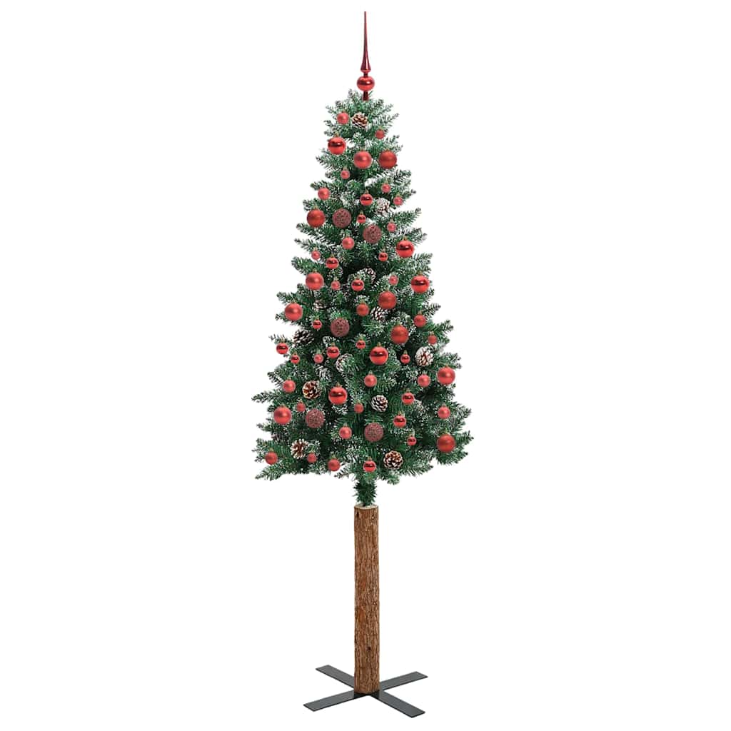 Slanke Kerstboom Groen 180 cm PVC en massief dennenhout is nu te koop bij PeponiXL, paradijselijk wonen!