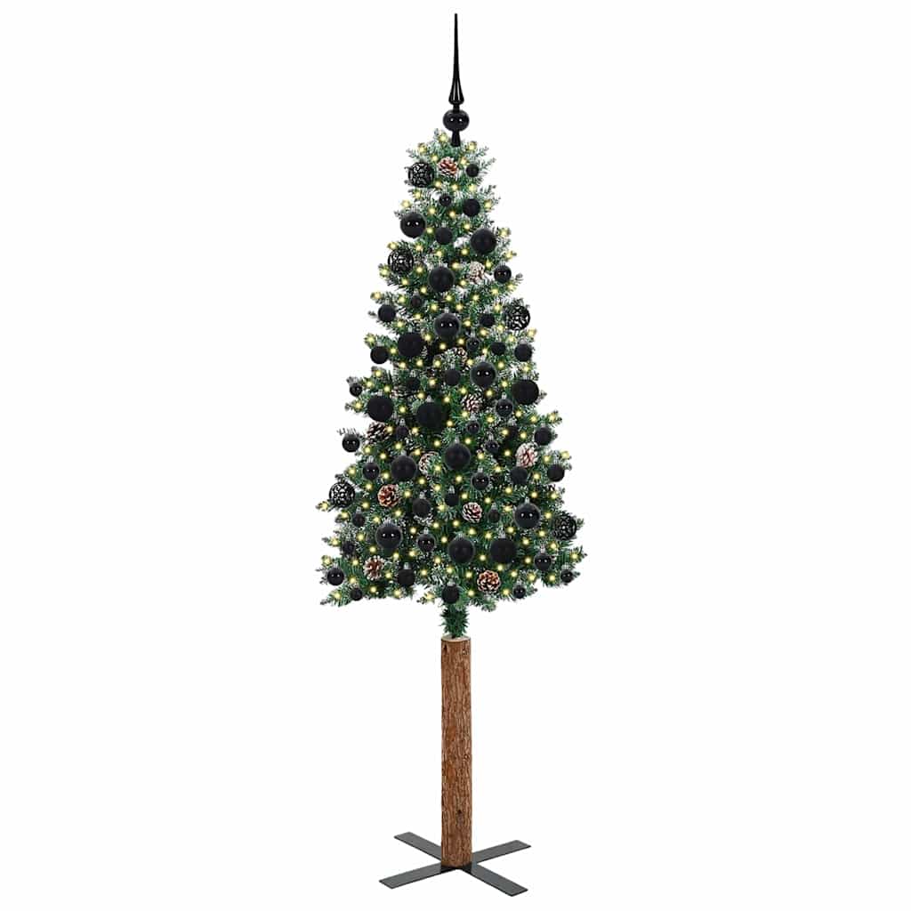 Slanke Kerstboom Groen 180 cm PVC en massief dennenhout is nu te koop bij PeponiXL, paradijselijk wonen!