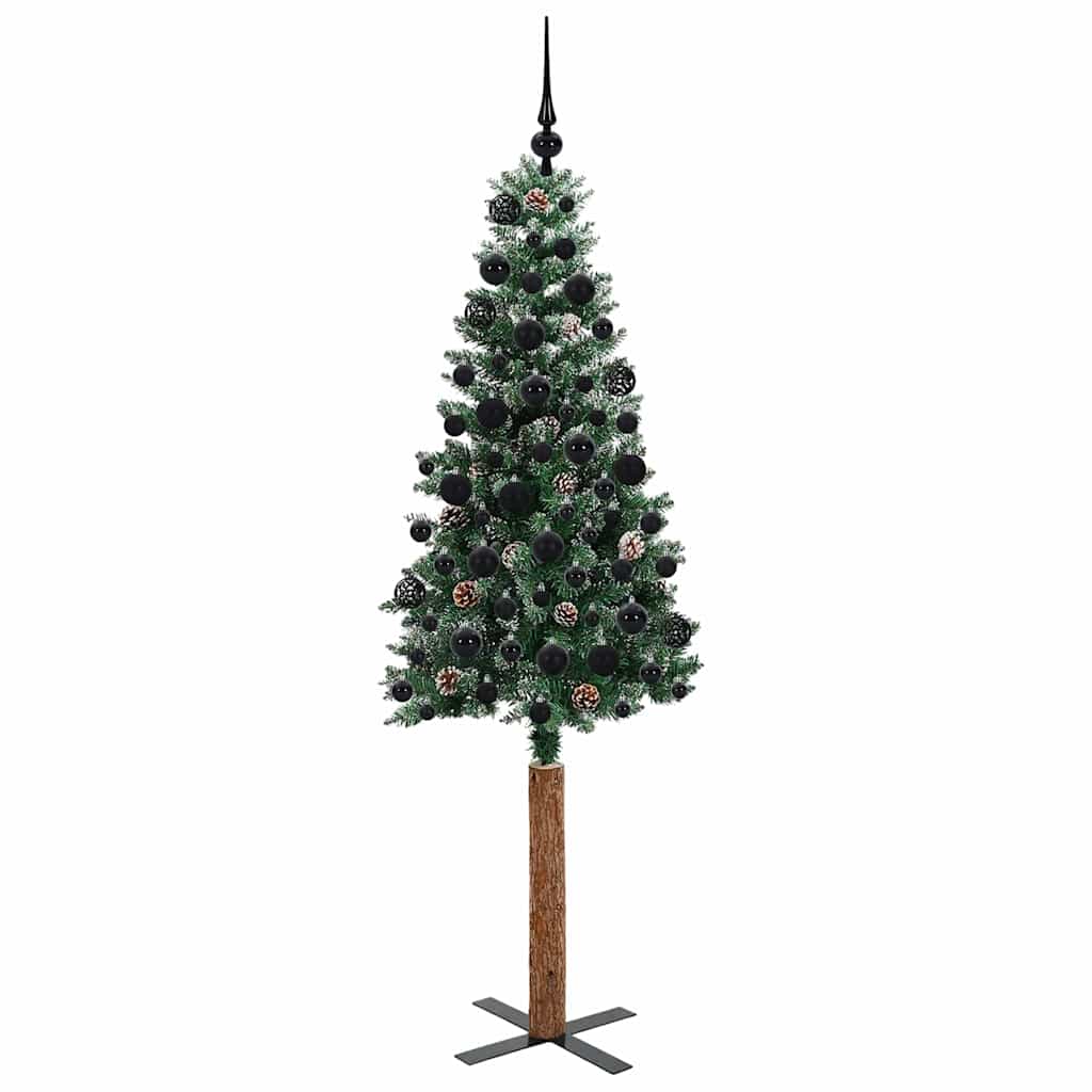 Slanke Kerstboom Groen 180 cm PVC en massief dennenhout is nu te koop bij PeponiXL, paradijselijk wonen!