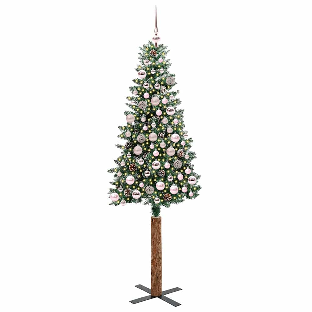 Slanke Kerstboom Groen 180 cm PVC en massief dennenhout is nu te koop bij PeponiXL, paradijselijk wonen!