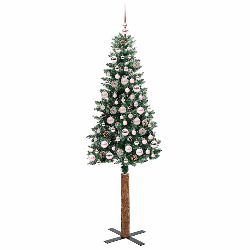 Slanke Kerstboom Groen 180 cm PVC en massief dennenhout is nu te koop bij PeponiXL, paradijselijk wonen!