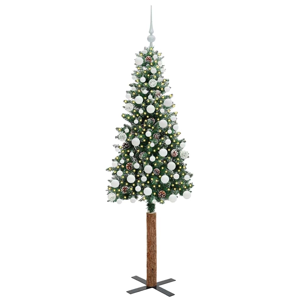 Slanke Kerstboom Groen 180 cm PVC en massief dennenhout is nu te koop bij PeponiXL, paradijselijk wonen!