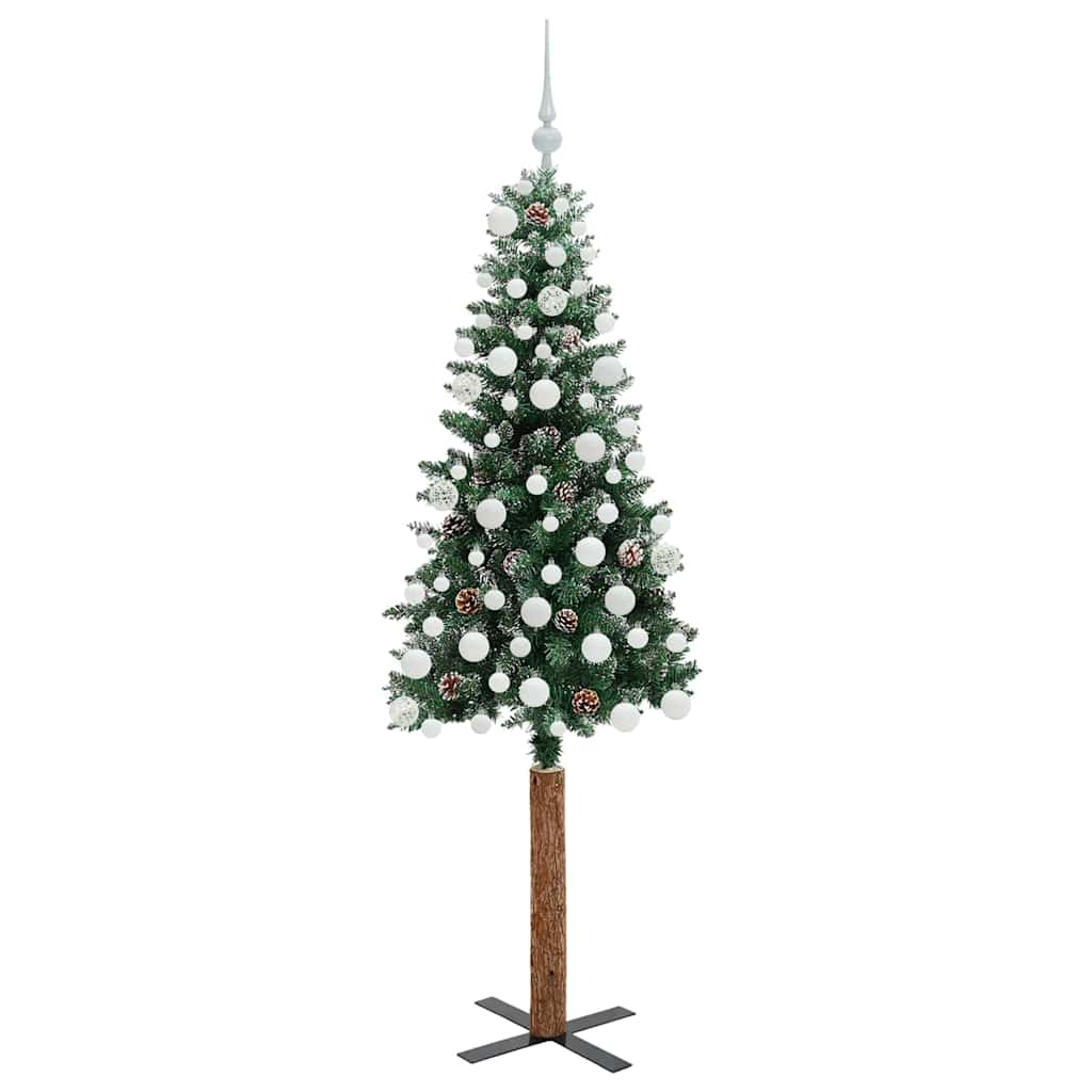 Slanke Kerstboom Groen 180 cm PVC en massief dennenhout is nu te koop bij PeponiXL, paradijselijk wonen!
