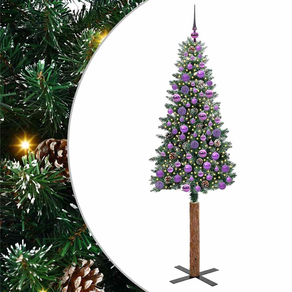 Slanke Kerstboom Groen 180 cm PVC en massief dennenhout is nu te koop bij PeponiXL, paradijselijk wonen!