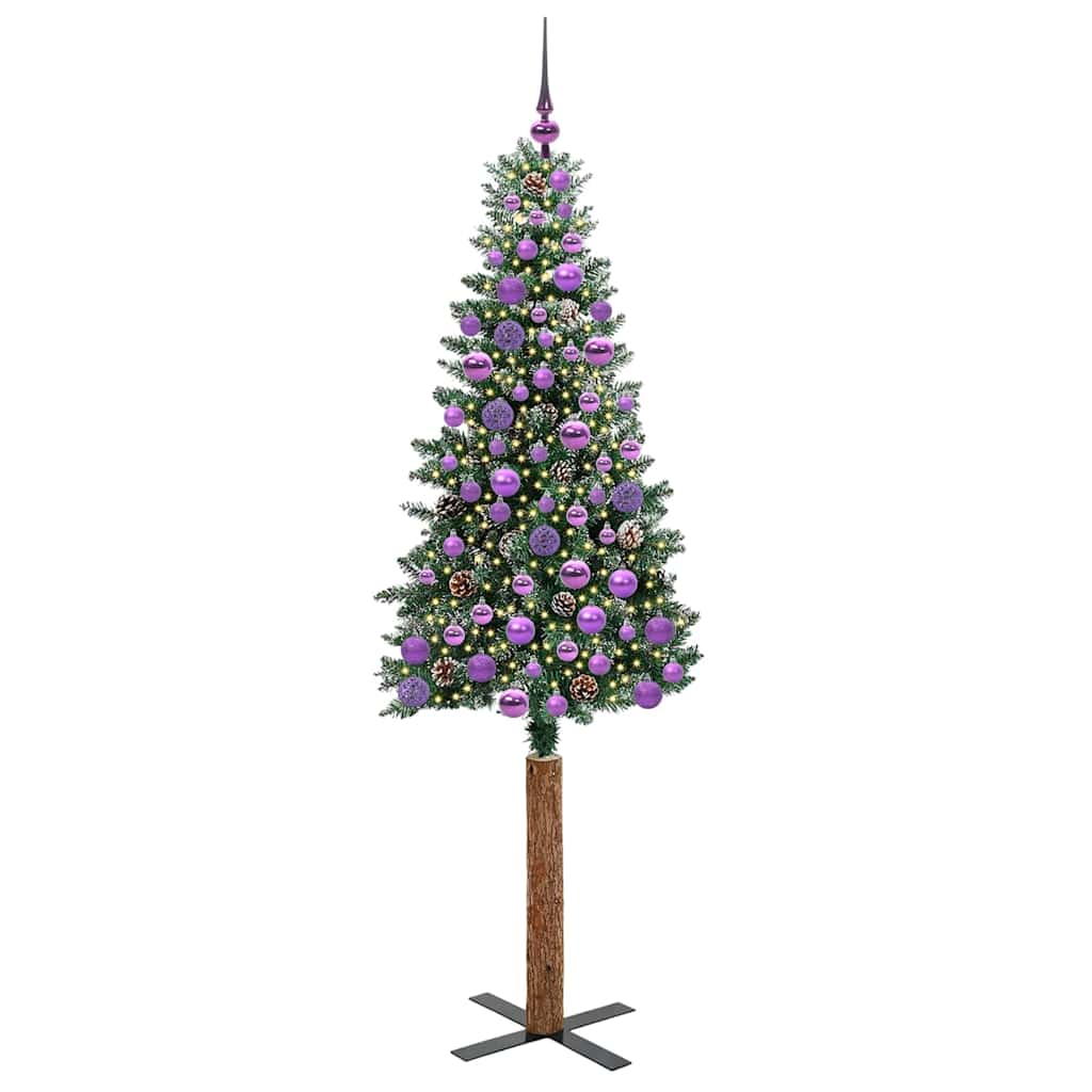 Slanke Kerstboom Groen 180 cm PVC en massief dennenhout is nu te koop bij PeponiXL, paradijselijk wonen!