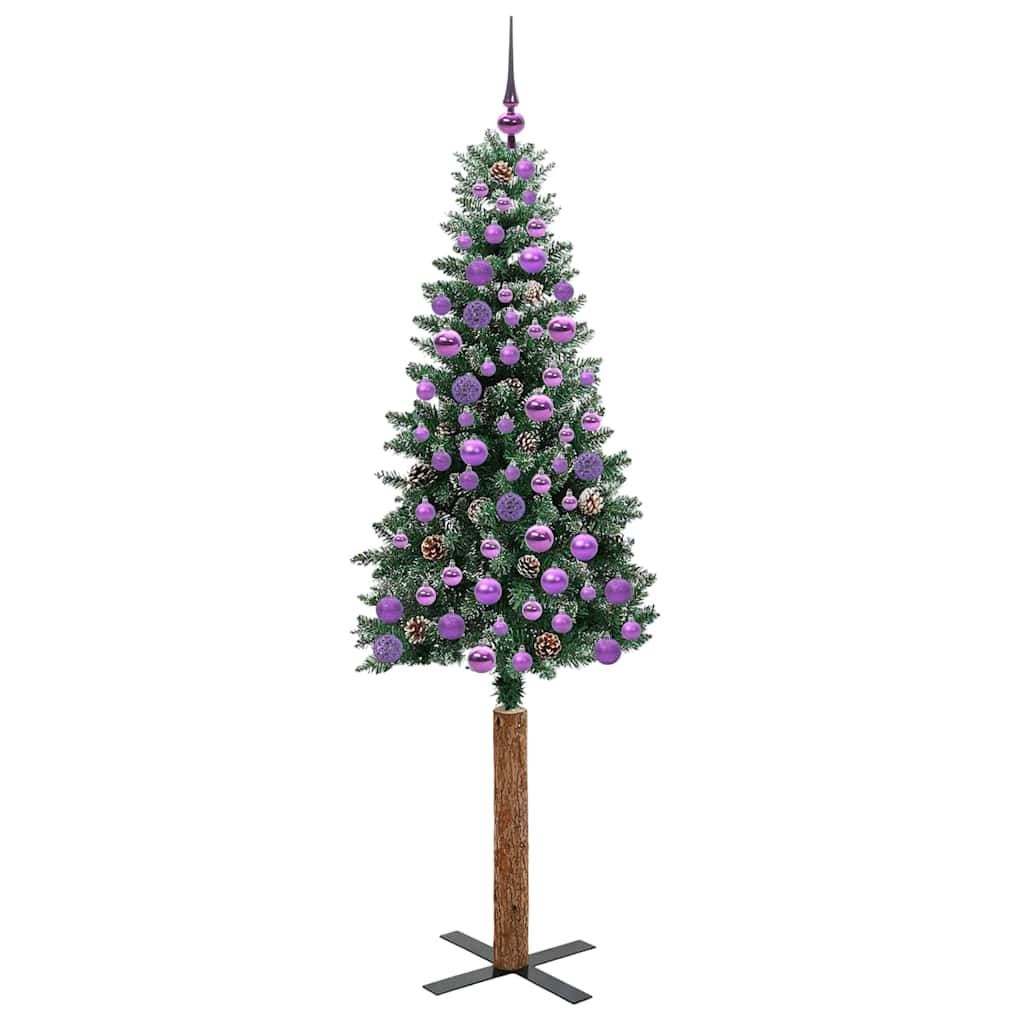 Slanke Kerstboom Groen 180 cm PVC en massief dennenhout is nu te koop bij PeponiXL, paradijselijk wonen!