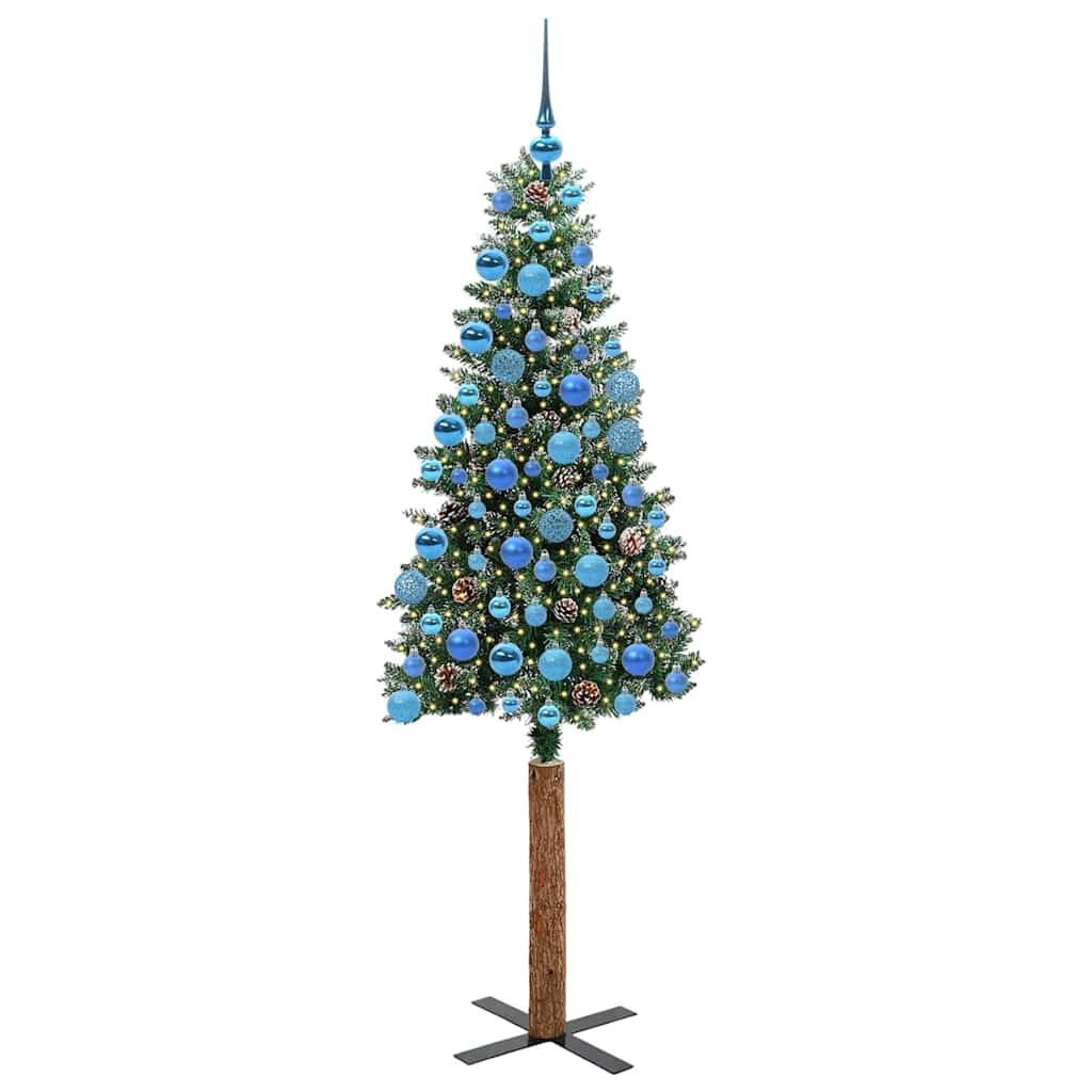 Slanke Kerstboom Groen 180 cm PVC en massief dennenhout is nu te koop bij PeponiXL, paradijselijk wonen!