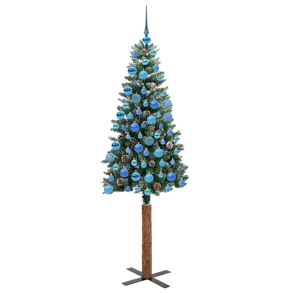 Slanke Kerstboom Groen 180 cm PVC en massief dennenhout is nu te koop bij PeponiXL, paradijselijk wonen!