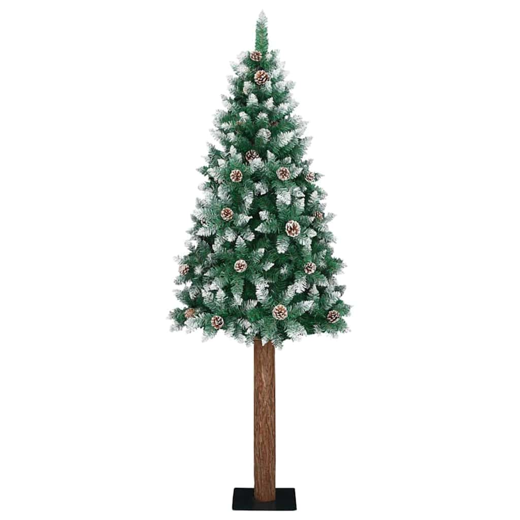 Slanke Kerstboom Groen 210 cm PVC en massief dennenhout is nu te koop bij PeponiXL, paradijselijk wonen!