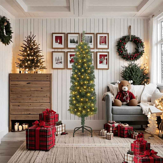 Kunstkerstboom Groen 180 cm PVC en Staal en Kunststof is nu te koop bij PeponiXL, paradijselijk wonen!