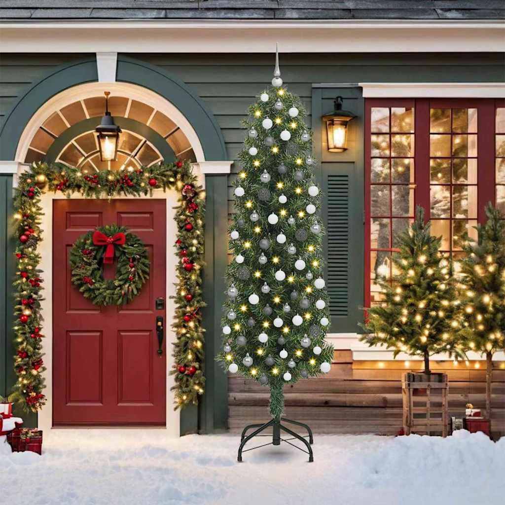 Kunstkerstboom Groen 210 cm PVC en Staal en Kunststof is nu te koop bij PeponiXL, paradijselijk wonen!