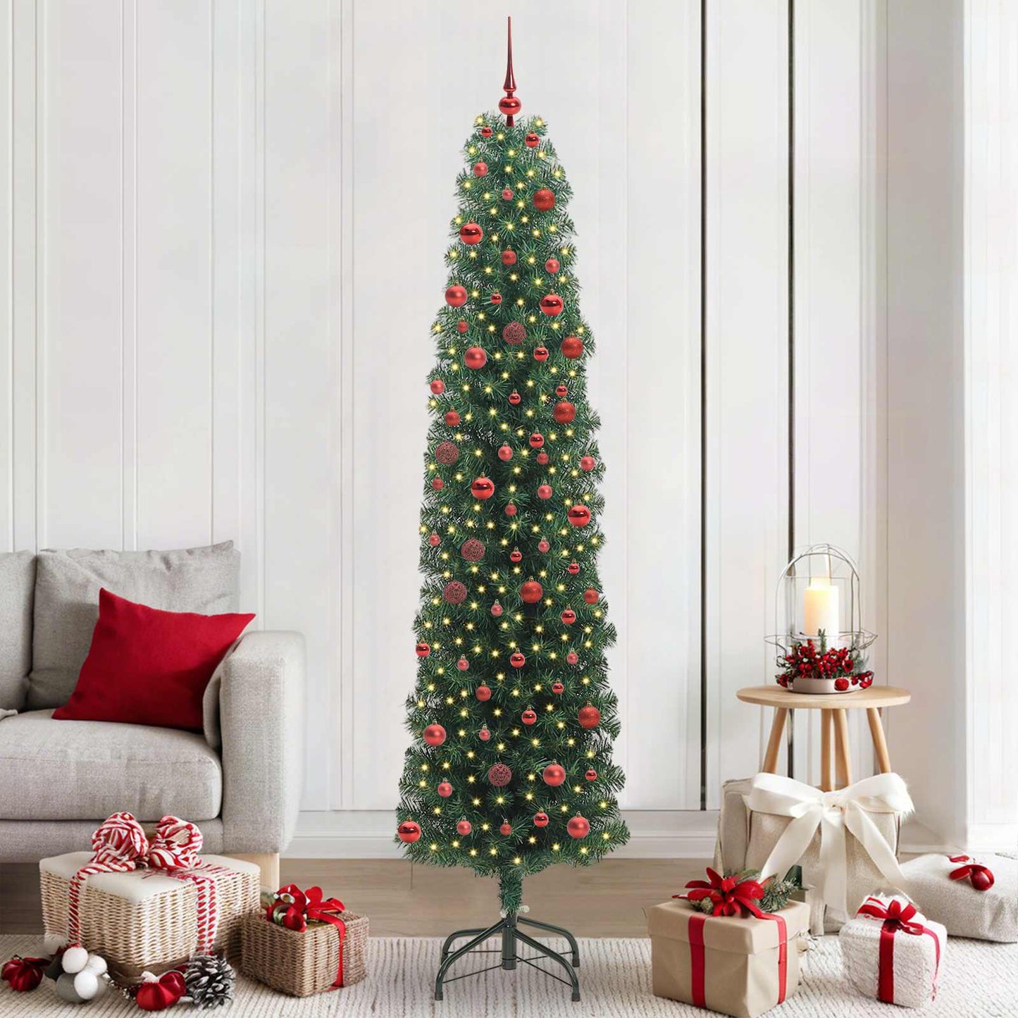 Kunstkerstboom Groen 210 cm PVC en Staal en Kunststof is nu te koop bij PeponiXL, paradijselijk wonen!