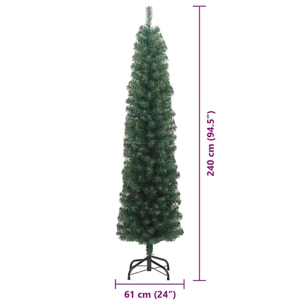 Kunstkerstboom Groen 240 cm PVC en Staal en Kunststof is nu te koop bij PeponiXL, paradijselijk wonen!