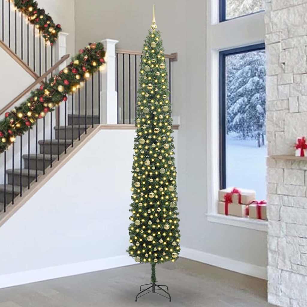 Kunstkerstboom Groen 270 cm PVC en Staal en Kunststof is nu te koop bij PeponiXL, paradijselijk wonen!