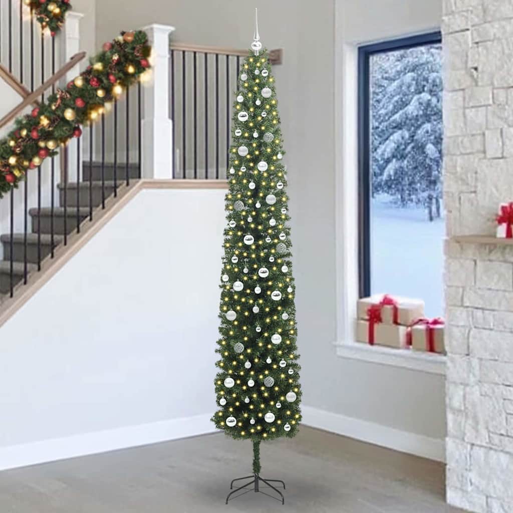 Kunstkerstboom Groen 270 cm PVC en Staal en Kunststof is nu te koop bij PeponiXL, paradijselijk wonen!