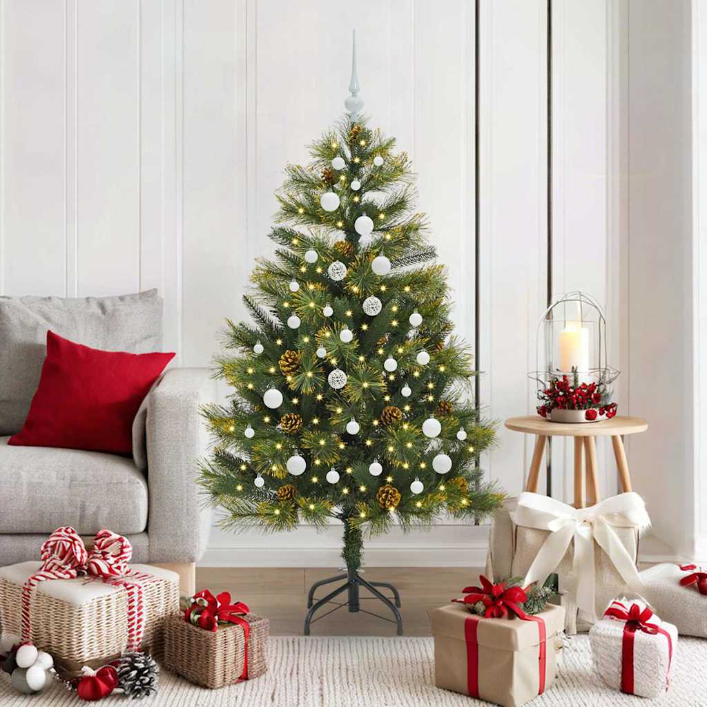 Kunstmatige Scharnier Kerstboom met Cones Groen 150 cm is nu te koop bij PeponiXL, paradijselijk wonen!