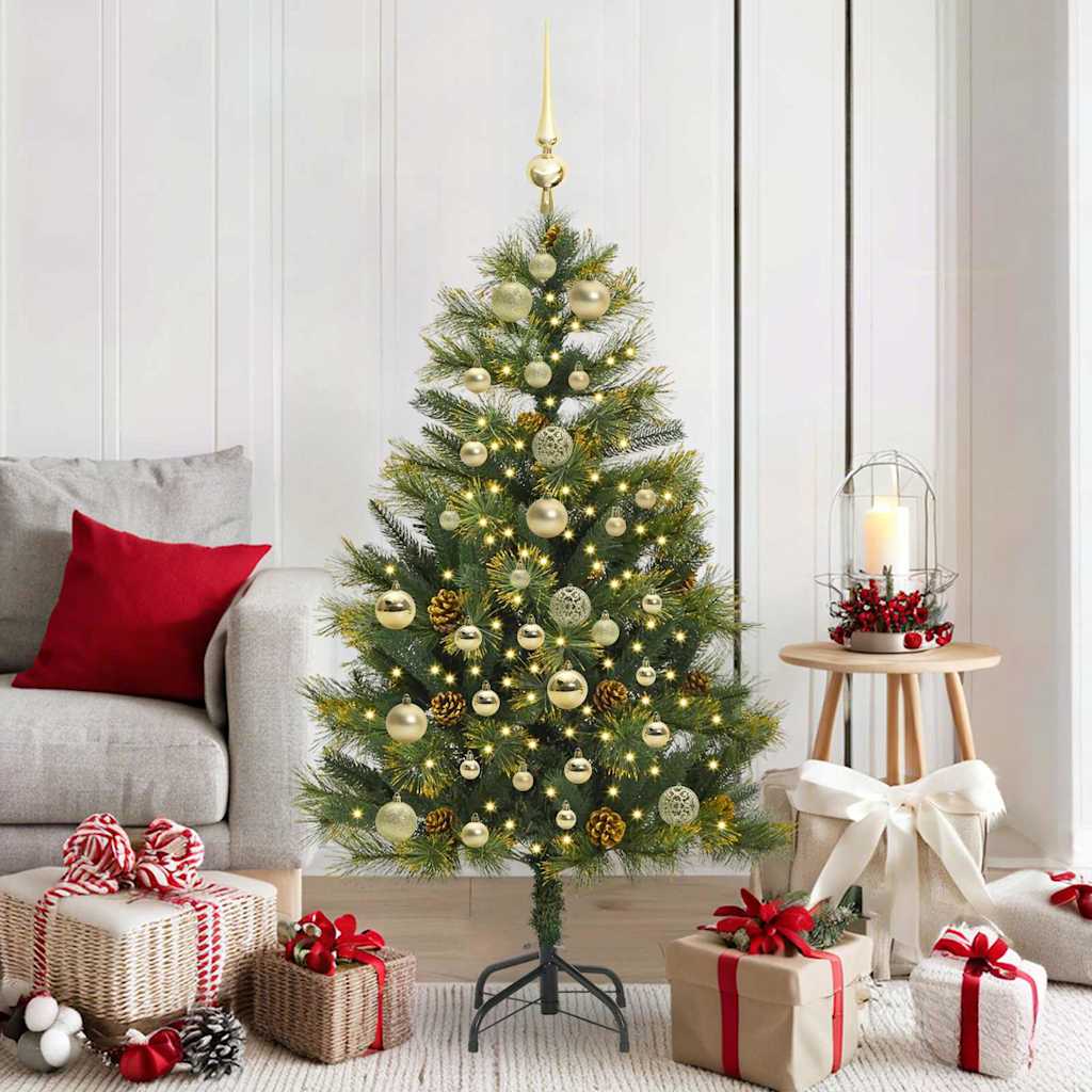 Kunstmatige Scharnier Kerstboom met Cones Groen 150 cm is nu te koop bij PeponiXL, paradijselijk wonen!