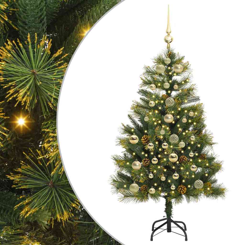 Kunstmatige Scharnier Kerstboom met Cones Groen 150 cm is nu te koop bij PeponiXL, paradijselijk wonen!