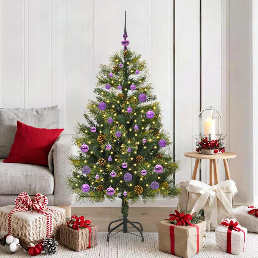Kunstmatige Scharnier Kerstboom met Cones Groen 150 cm is nu te koop bij PeponiXL, paradijselijk wonen!