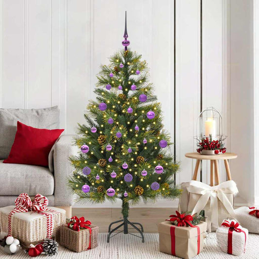 Kunstmatige Scharnier Kerstboom met Cones Groen 150 cm is nu te koop bij PeponiXL, paradijselijk wonen!