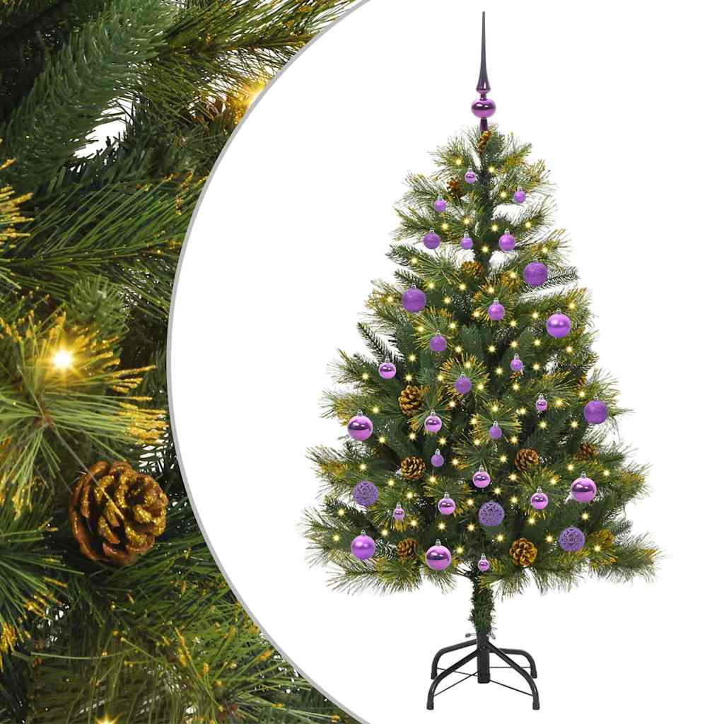 Kunstmatige Scharnier Kerstboom met Cones Groen 150 cm is nu te koop bij PeponiXL, paradijselijk wonen!