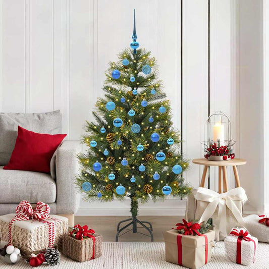 Kunstmatige Scharnier Kerstboom met Cones Groen 150 cm is nu te koop bij PeponiXL, paradijselijk wonen!