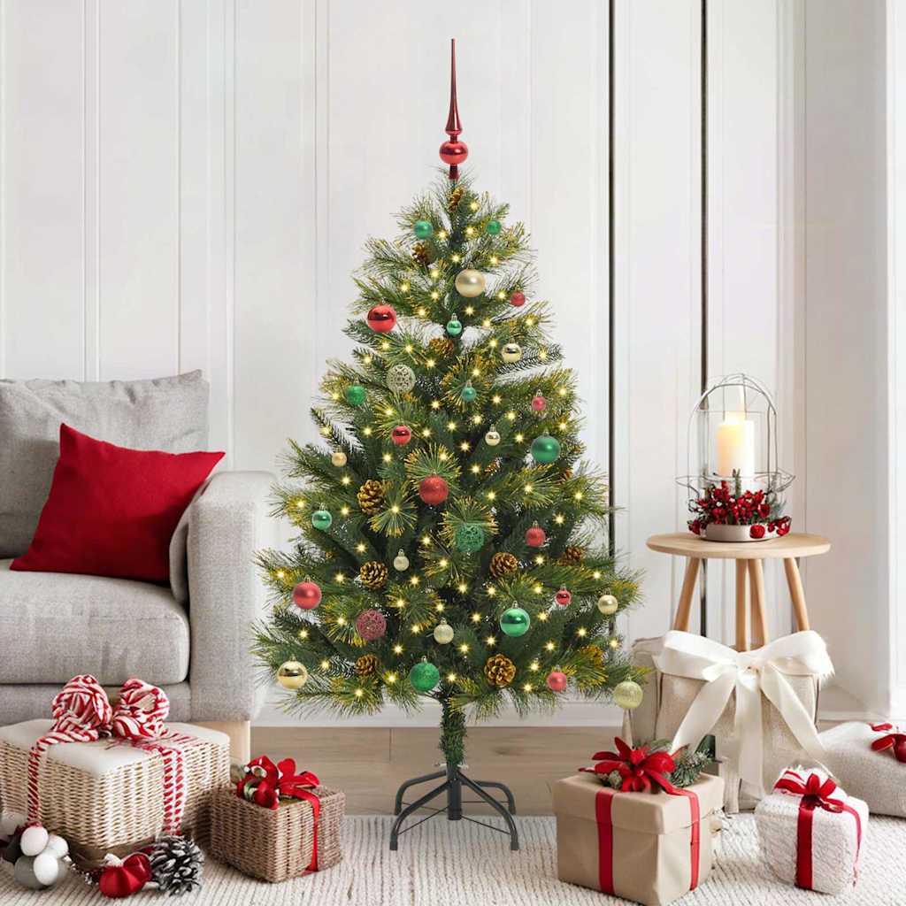Kunstmatige Scharnier Kerstboom met Cones Groen 150 cm is nu te koop bij PeponiXL, paradijselijk wonen!