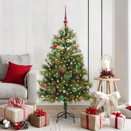 Kunstmatige Scharnier Kerstboom met Cones Groen 150 cm is nu te koop bij PeponiXL, paradijselijk wonen!