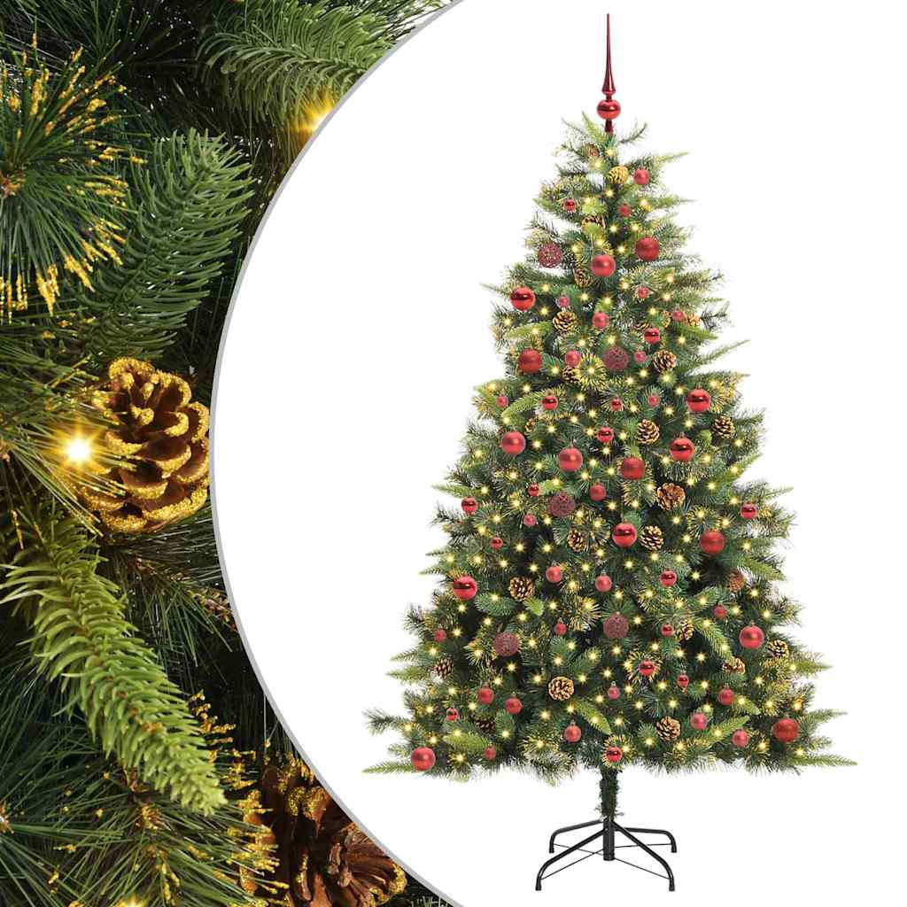 Kunstmatige Scharnier Kerstboom met Cones Groen 180 cm is nu te koop bij PeponiXL, paradijselijk wonen!