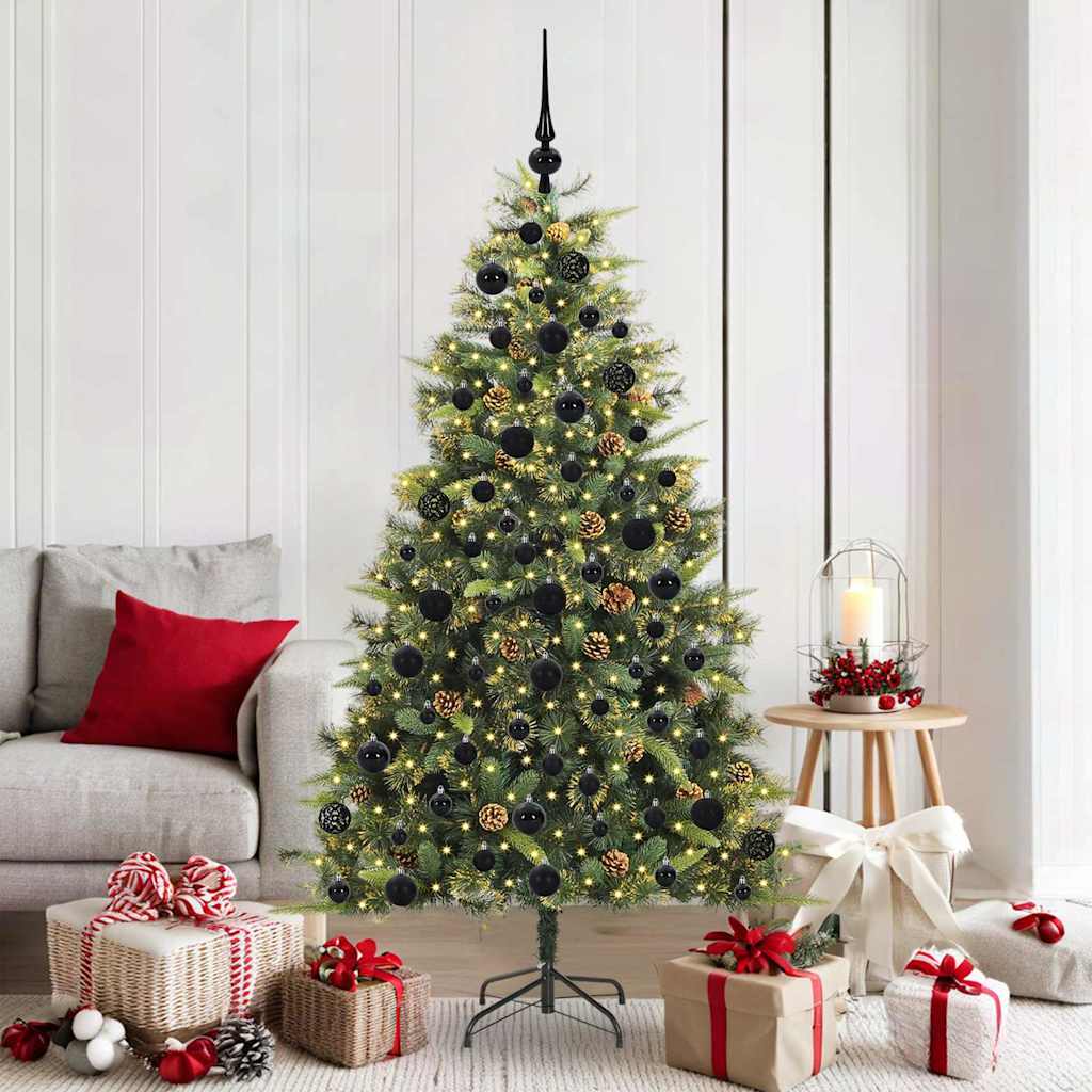 Kunstmatige Scharnier Kerstboom met Cones Groen 180 cm is nu te koop bij PeponiXL, paradijselijk wonen!