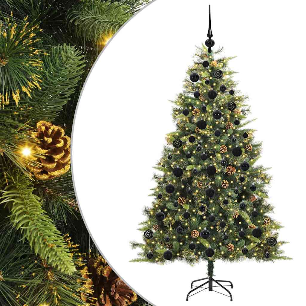 Kunstmatige Scharnier Kerstboom met Cones Groen 180 cm is nu te koop bij PeponiXL, paradijselijk wonen!