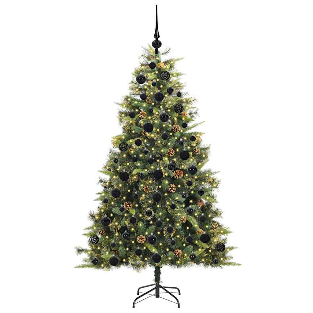 Kunstmatige Scharnier Kerstboom met Cones Groen 180 cm is nu te koop bij PeponiXL, paradijselijk wonen!
