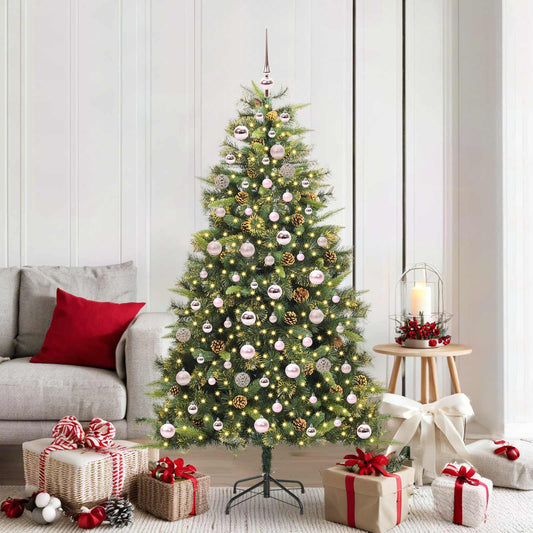 Kunstmatige Scharnier Kerstboom met Cones Groen 180 cm is nu te koop bij PeponiXL, paradijselijk wonen!