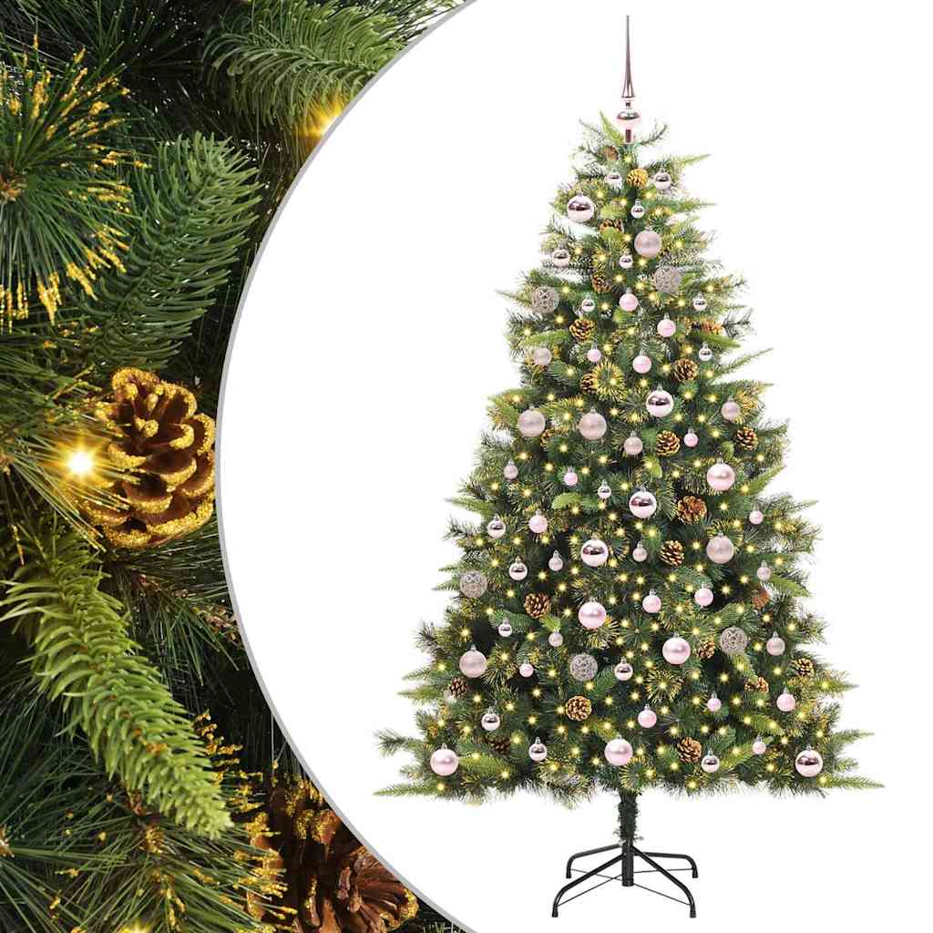 Kunstmatige Scharnier Kerstboom met Cones Groen 180 cm is nu te koop bij PeponiXL, paradijselijk wonen!